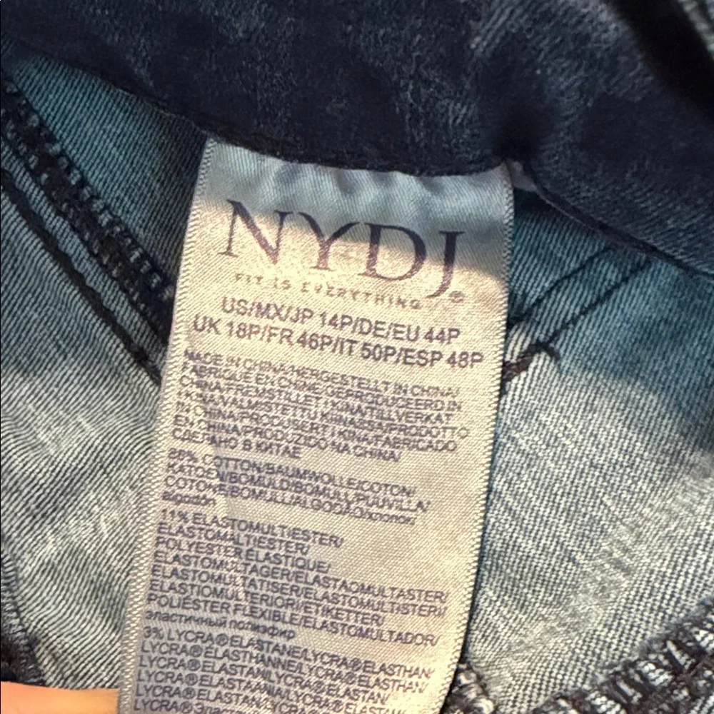 NYDJ Blue Denim Jeans Slim Bootcut 14P Marvelous - Picture 7 of 9